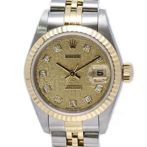 ROLEX Datejust 10P Diamond 79173G Women's Watch SSx18K Yellow Gold 40464
